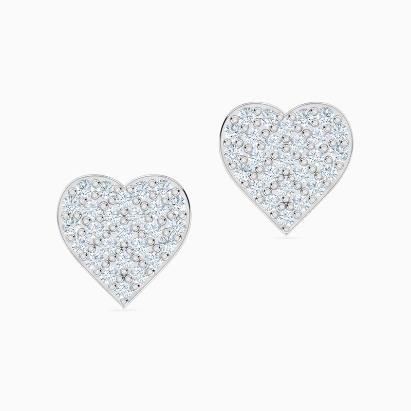 lazurde Heart Cubic Zirconia Stud Earrings in 18K Gold - Image 1